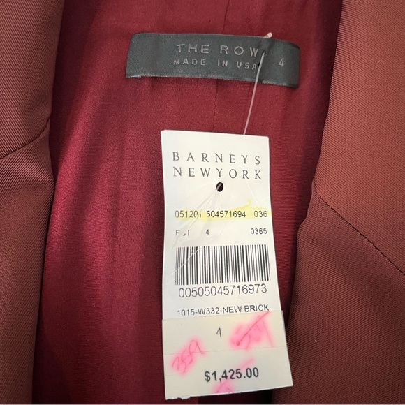 THE ROW Nopman Blazer Jacket Brick Red Maroon Size 4 Single Breasted Workwear - Picture 15 of 16
